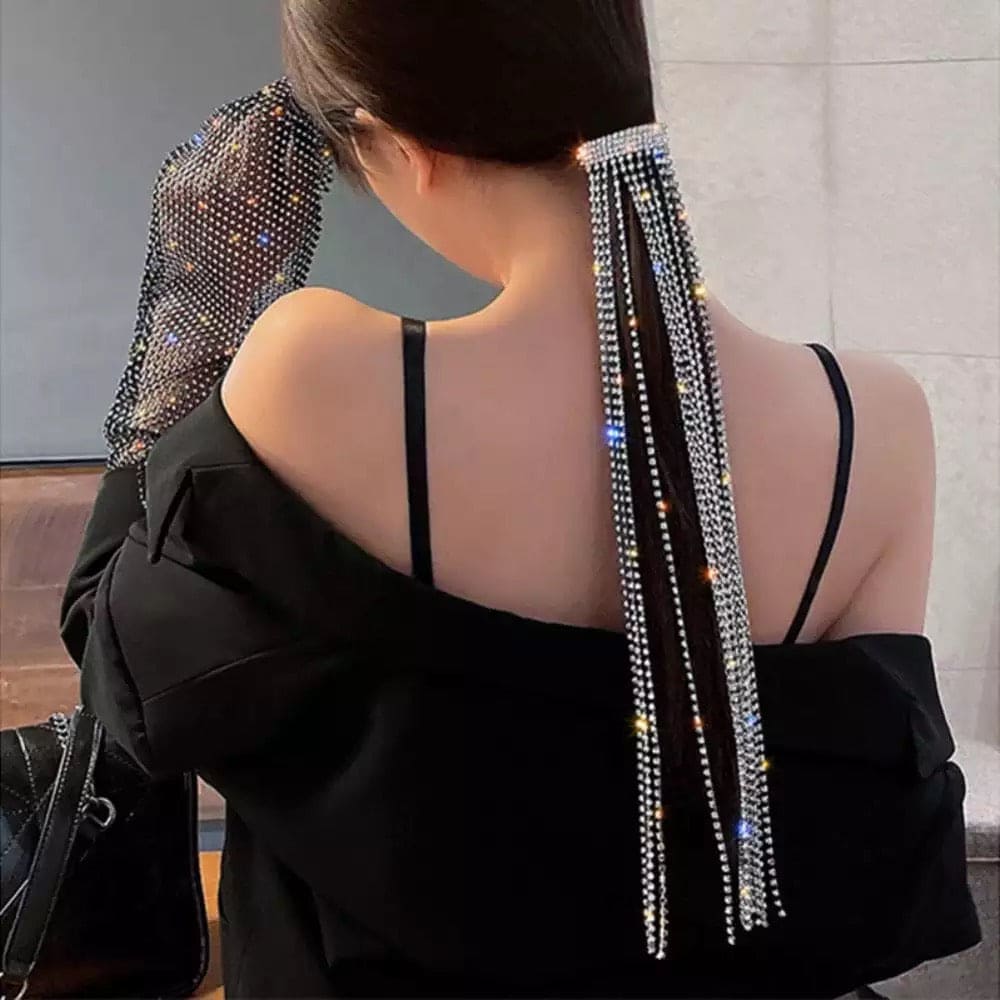 Pony Tail Long Tassel Crystal Hairpins For Women, Elegant Luxury Crystal Headband Hairpin Bride Party Jewelry, Long Tassel Crystal Hair Barrettes, Wedding Banquet Jewelry Headwear Rhinestone Hair Hoops Pony Tail Long Tassel Crystal Hairpins For Women, Elegant Luxury Crystal Headband Hairpin Bride Party Jewelry, Long Tassel Crystal Hair Barrettes, Wedding Banquet Jewelry Headwear Rhinestone Hair Hoops